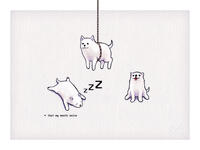 Various illustrated stickers of Toby Fox's dog persona.